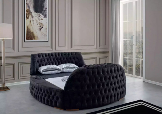 Zwart Chesterfield-bedontwerp gestoffeerde meubels Hotel Luxe Bedden Lift Media