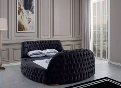 Zwart Chesterfield-bedontwerp gestoffeerde meubels Hotel Luxe Bedden Lift Media